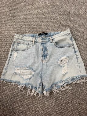 Hudson Jeans Light Blue Distressed Denim Cutoff Shorts